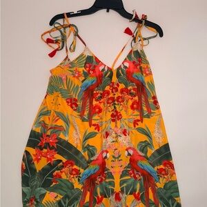Show Me Your MuMu Tropical Parrot Dress - Yellow and Red